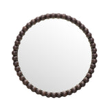 TOV Baria Walnut Finish Round Wall Mirror