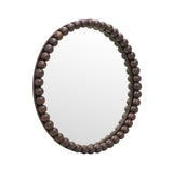 TOV Baria Walnut Finish Round Wall Mirror