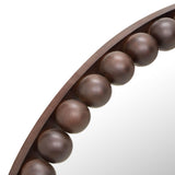 TOV Baria Walnut Finish Round Wall Mirror