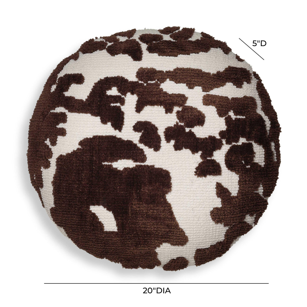 TOV Coast Chocolate Brown Tufted 20" Round Pillow