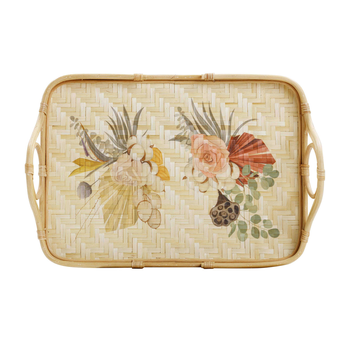 TOV Corey Floral Bamboo Tray