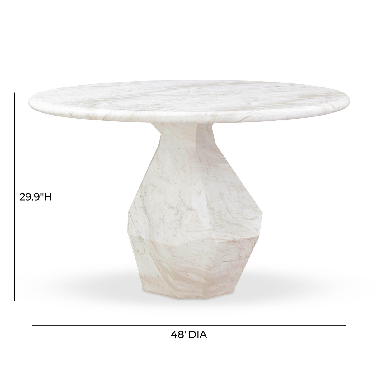 TOV Esme Faux Marble Indoor/Outdoor 48" Round Dining Table