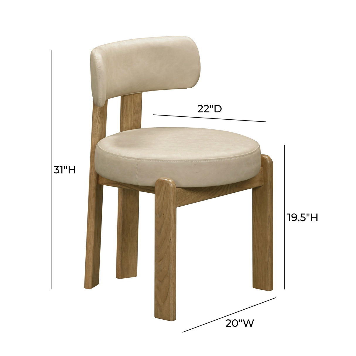 TOV Odessa Cream Vegan Leather Dining Chair