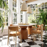 TOV Nikita Saddle Brown Performance Vegan Leather Dining Chair