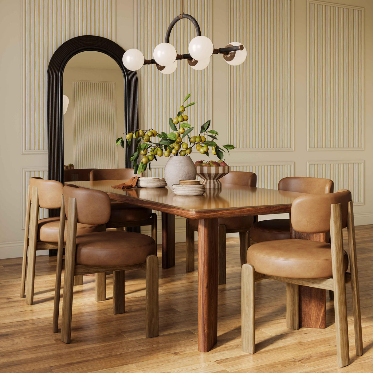TOV Odessa Saddle Brown Vegan Leather Dining Chair