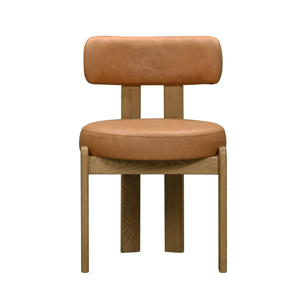 TOV Odessa Saddle Brown Vegan Leather Dining Chair