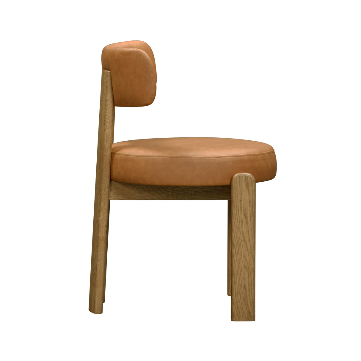 TOV Odessa Saddle Brown Vegan Leather Dining Chair