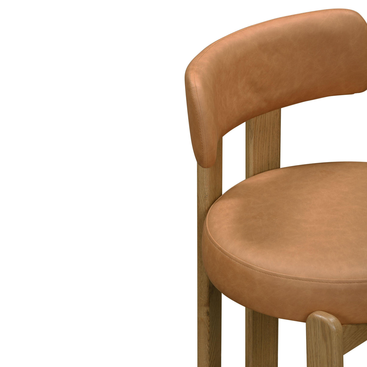 TOV Odessa Saddle Brown Vegan Leather Dining Chair