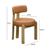 TOV Odessa Saddle Brown Vegan Leather Dining Chair