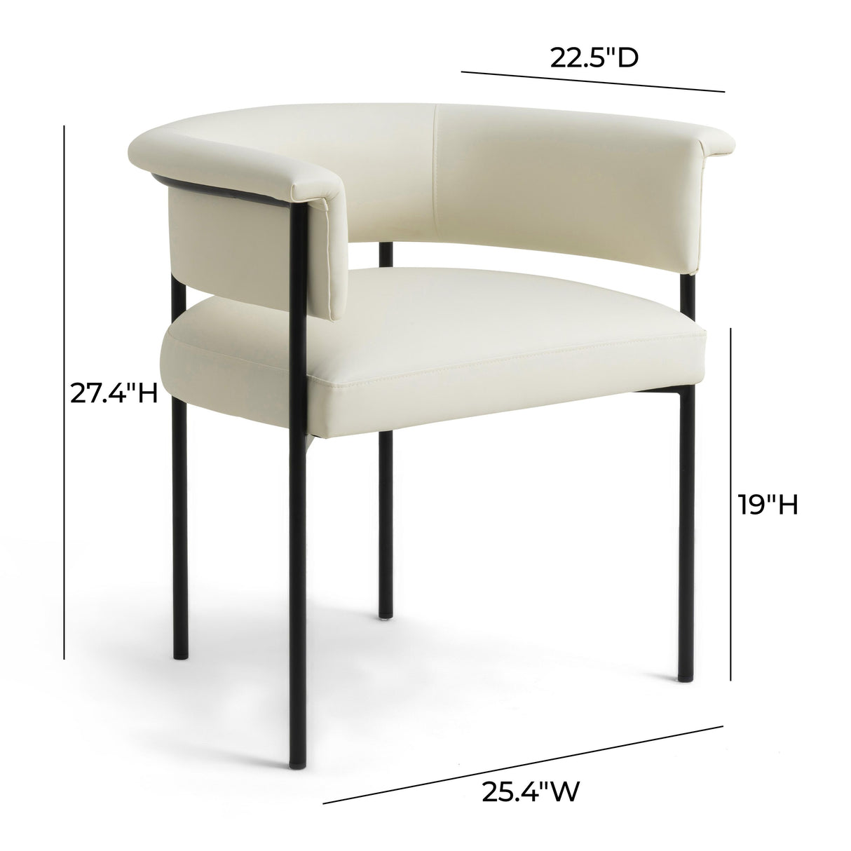 TOV Taylor Cream Performance Vegan Leather Dining Chair