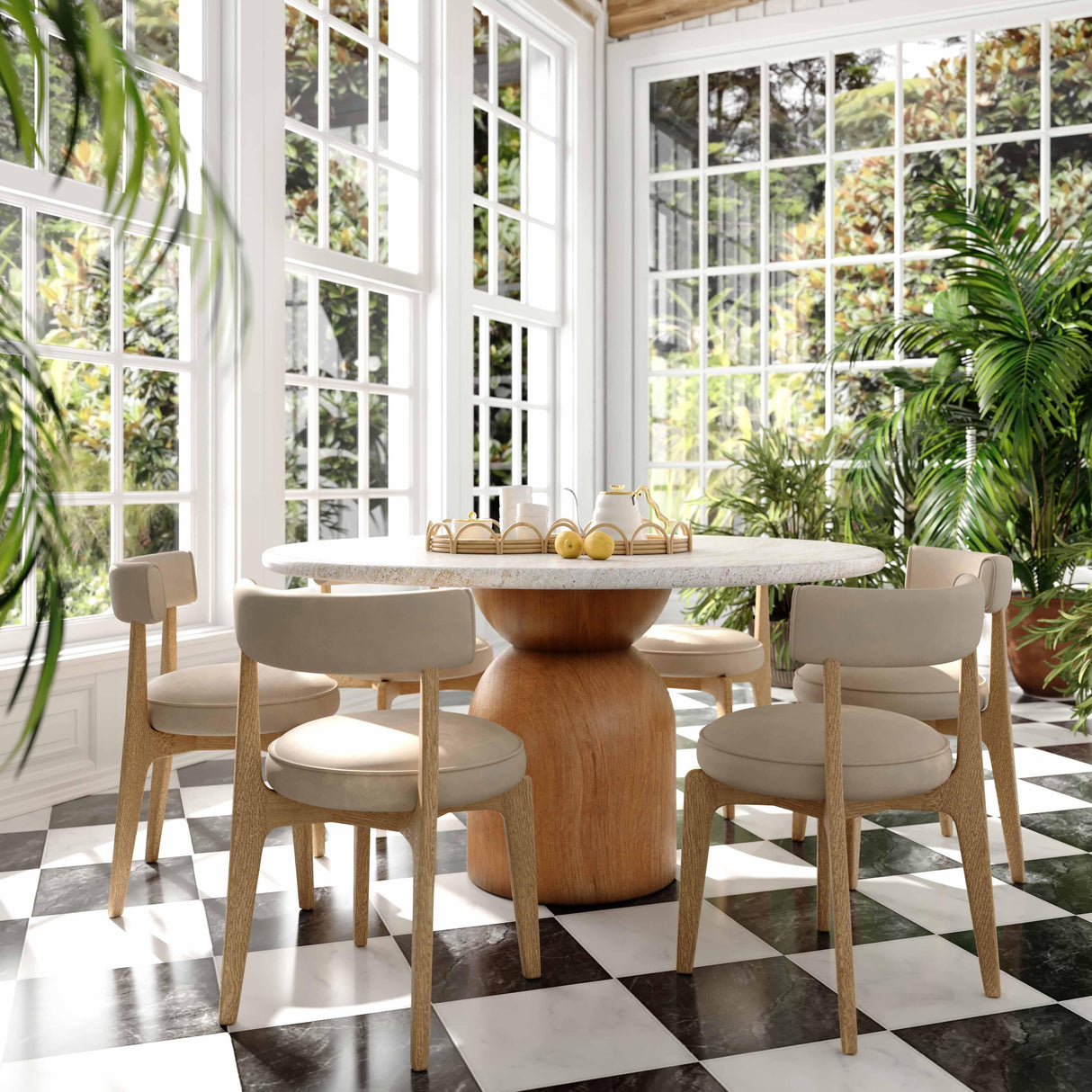 TOV Nikita Cream Performance Vegan Leather Dining Chair