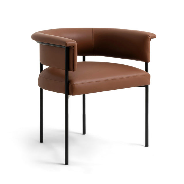 TOV Taylor Saddle Brown Vegan Leather Dining Chair