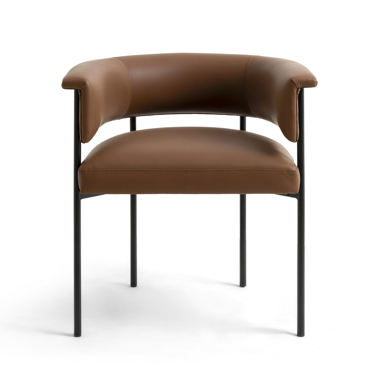 TOV Taylor Saddle Brown Vegan Leather Dining Chair