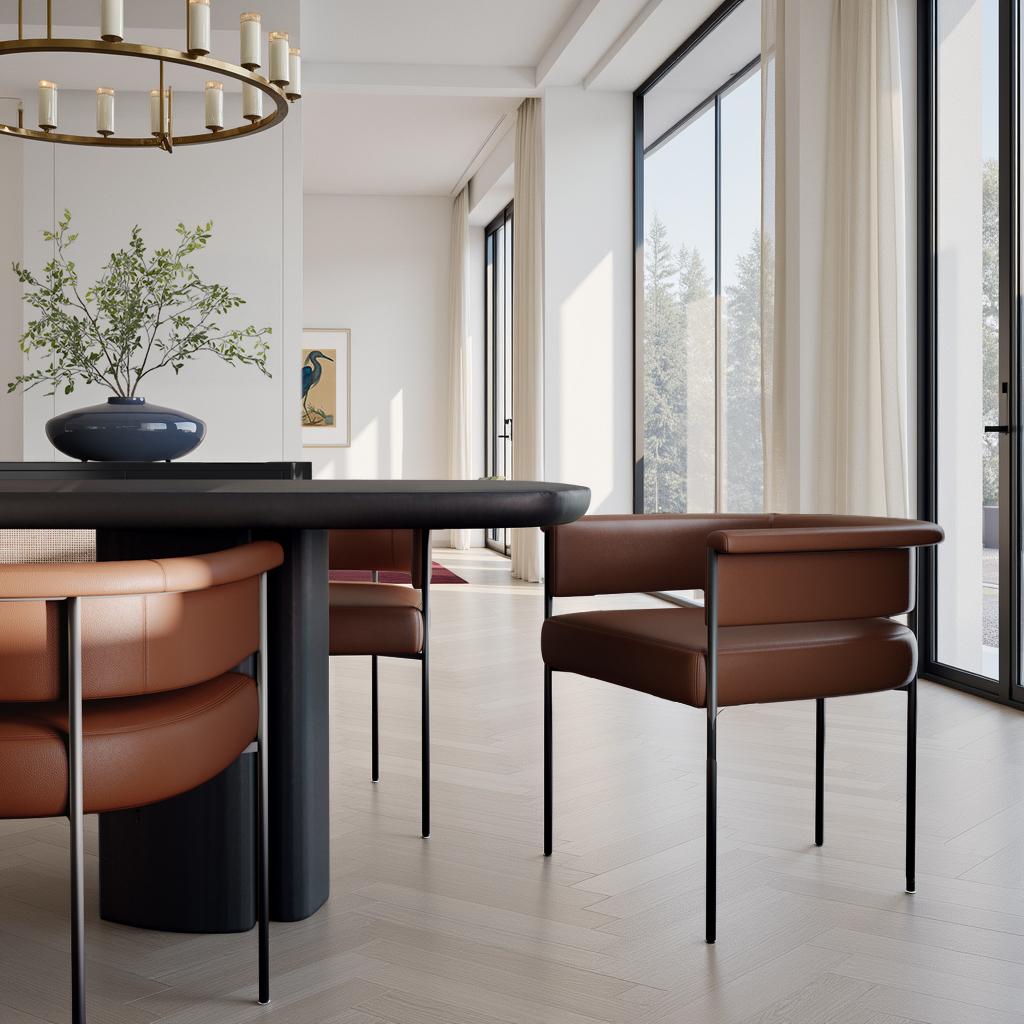TOV Taylor Saddle Brown Performance Vegan Leather Dining Chair
