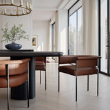 TOV Taylor Saddle Brown Performance Vegan Leather Dining Chair
