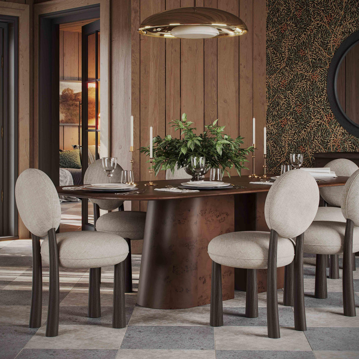 TOV Sulley Cream Perfomance Chenille Dining Chair