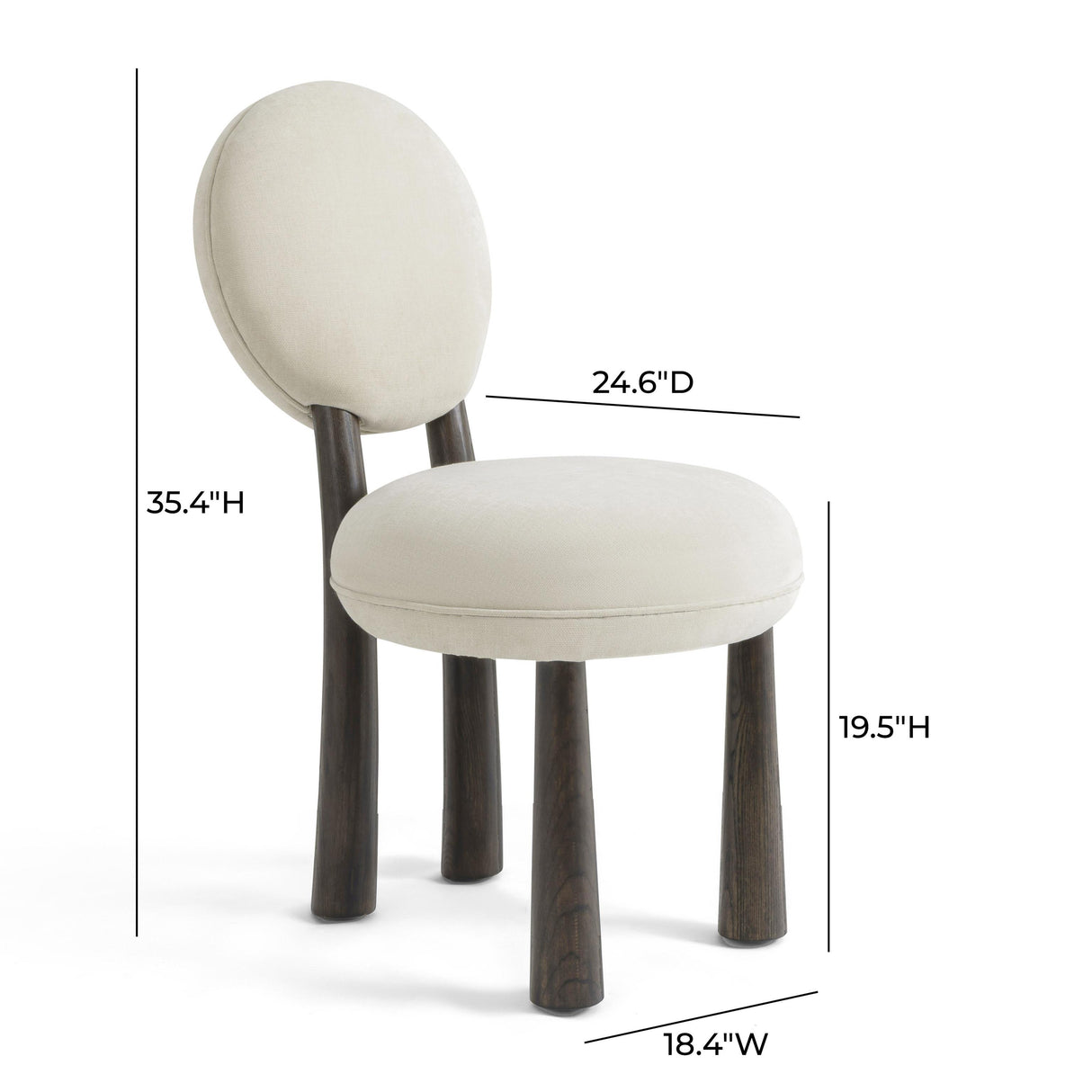 TOV Sulley Cream Perfomance Chenille Dining Chair