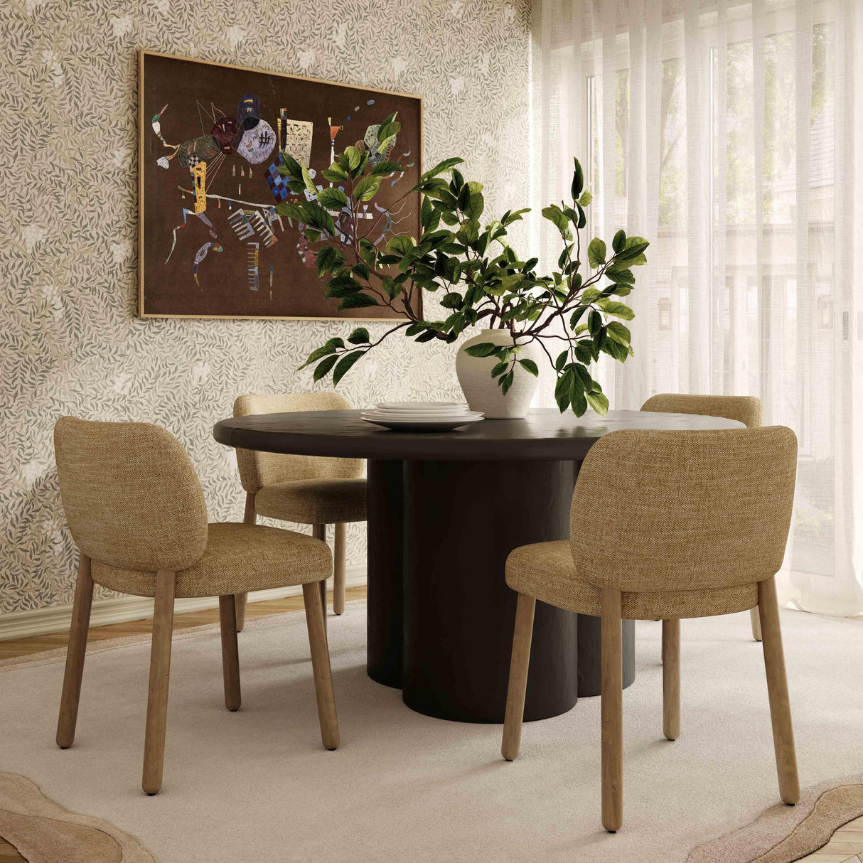 TOV Foxy Honey Textured Performance Fabric Dining Chair