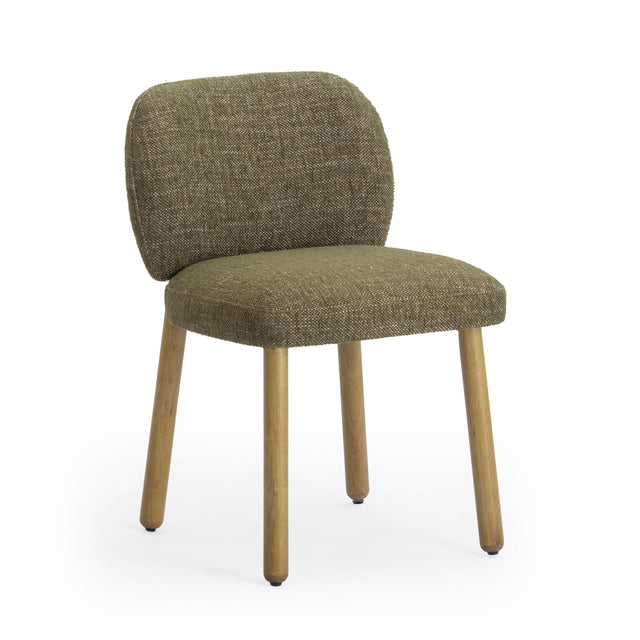 TOV Foxy Olive Green Textured Performance Fabric Dining Chair