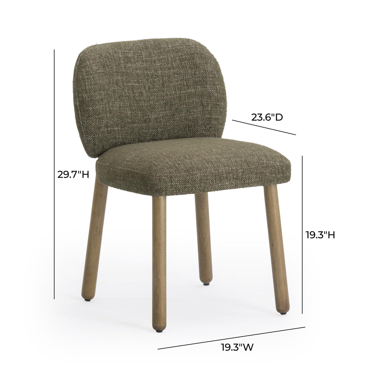 TOV Foxy Olive Green Textured Performance Fabric Dining Chair