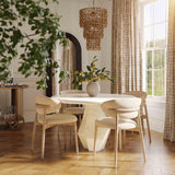 TOV Zinea Cream Performance Textured Velvet Dining Chair