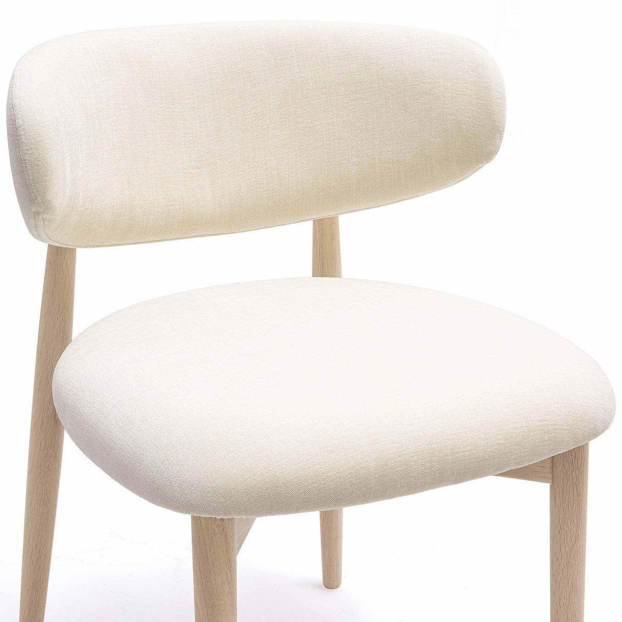 TOV Zinea Cream Performance Textured Velvet Dining Chair
