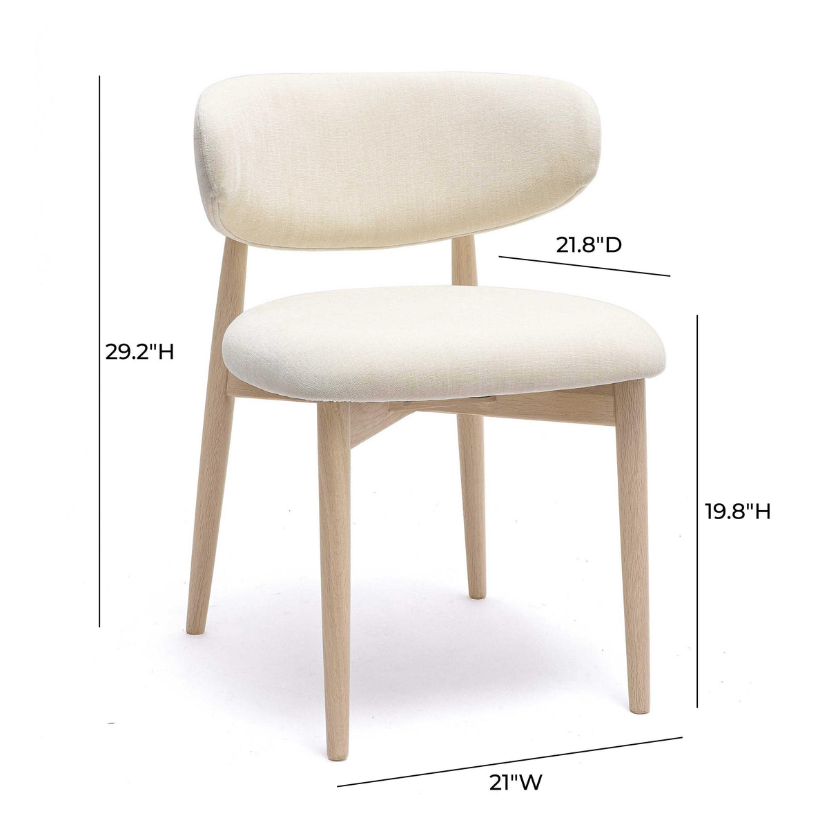 TOV Zinea Cream Performance Textured Velvet Dining Chair