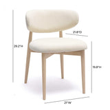 TOV Zinea Cream Performance Textured Velvet Dining Chair