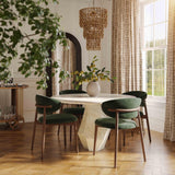 TOV Zinea Forest Green Performance Textured Velvet Dining Chair