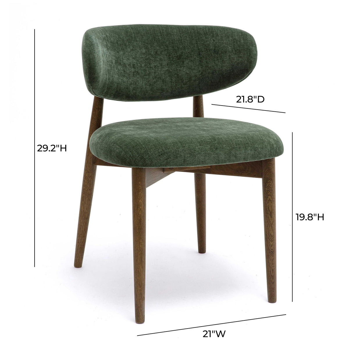 TOV Zinea Forest Green Performance Textured Velvet Dining Chair