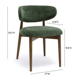 TOV Zinea Forest Green Performance Textured Velvet Dining Chair