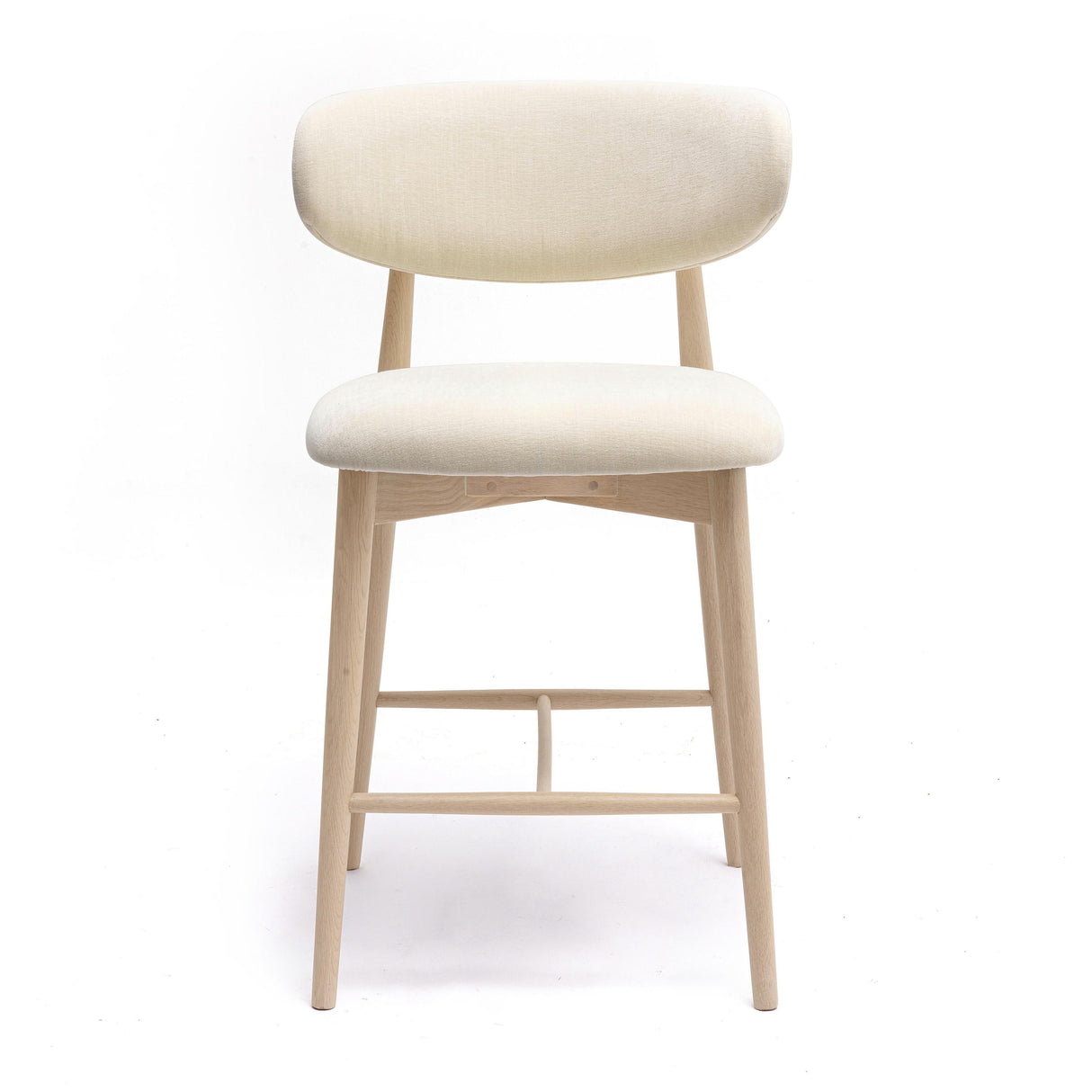 TOV Zinea Cream Performance Textured Velvet Counter Stool