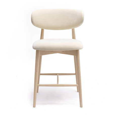 TOV Zinea Cream Performance Textured Velvet Counter Stool