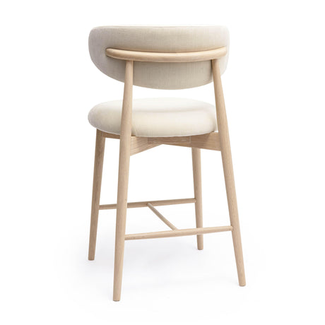 TOV Zinea Cream Performance Textured Velvet Counter Stool