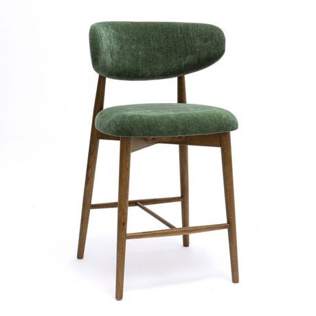 TOV Zinea Forest Green Performance Textured Velvet Counter Stool