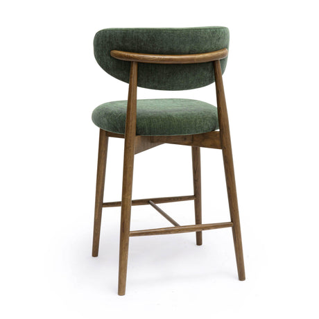 TOV Zinea Forest Green Performance Textured Velvet Counter Stool