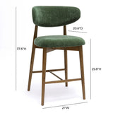 TOV Zinea Forest Green Performance Textured Velvet Counter Stool