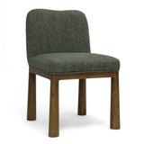 TOV Tiara Forest Green Performance Basketweave Fabric Dining Chair