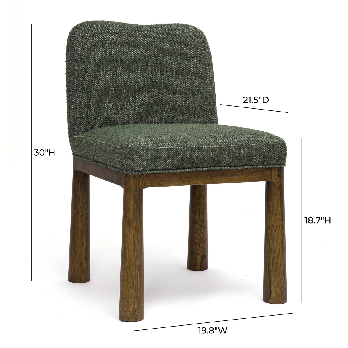TOV Tiara Forest Green Performance Basketweave Fabric Dining Chair