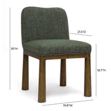 TOV Tiara Forest Green Performance Basketweave Fabric Dining Chair