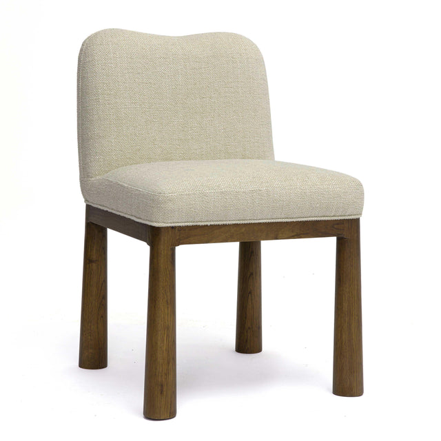 TOV Tiara Cream Performance Basketweave Fabric Dining Chair
