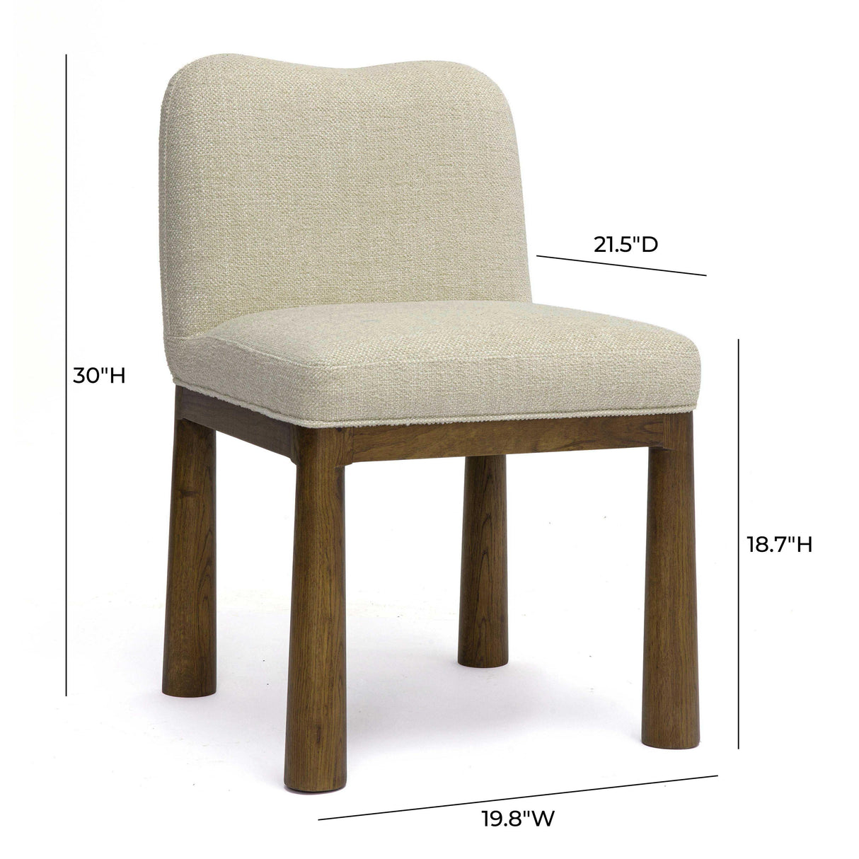 TOV Tiara Cream Performance Basketweave Fabric Dining Chair
