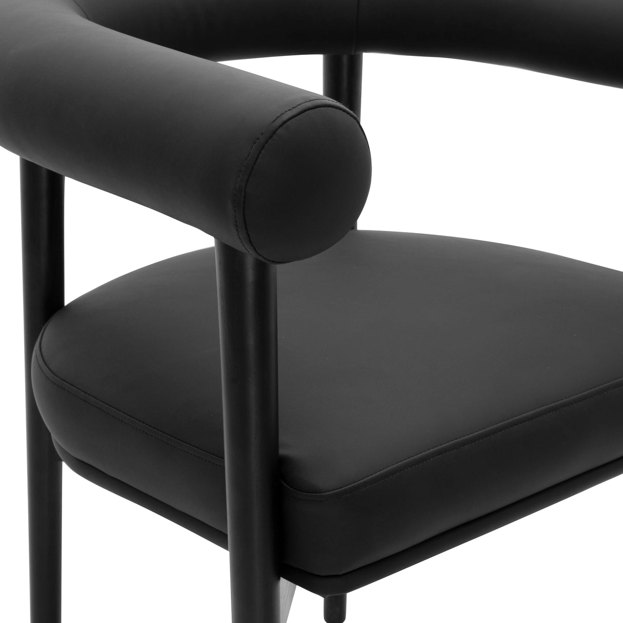 TOV Spara Black Vegan Leather Dining Chair