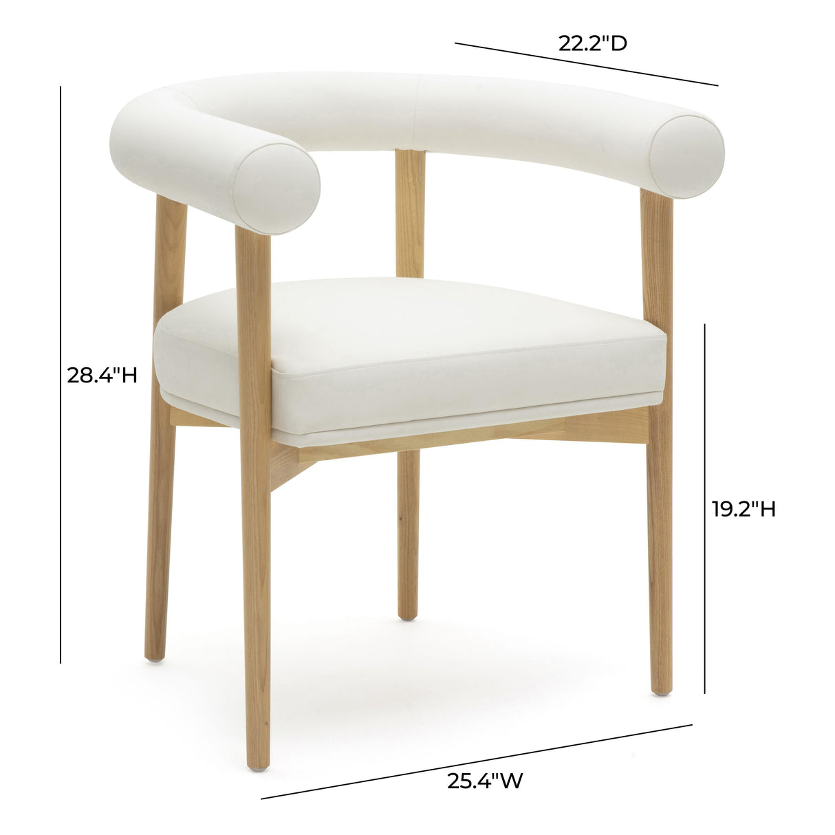 TOV Spara White Vegan Leather Dining Chair