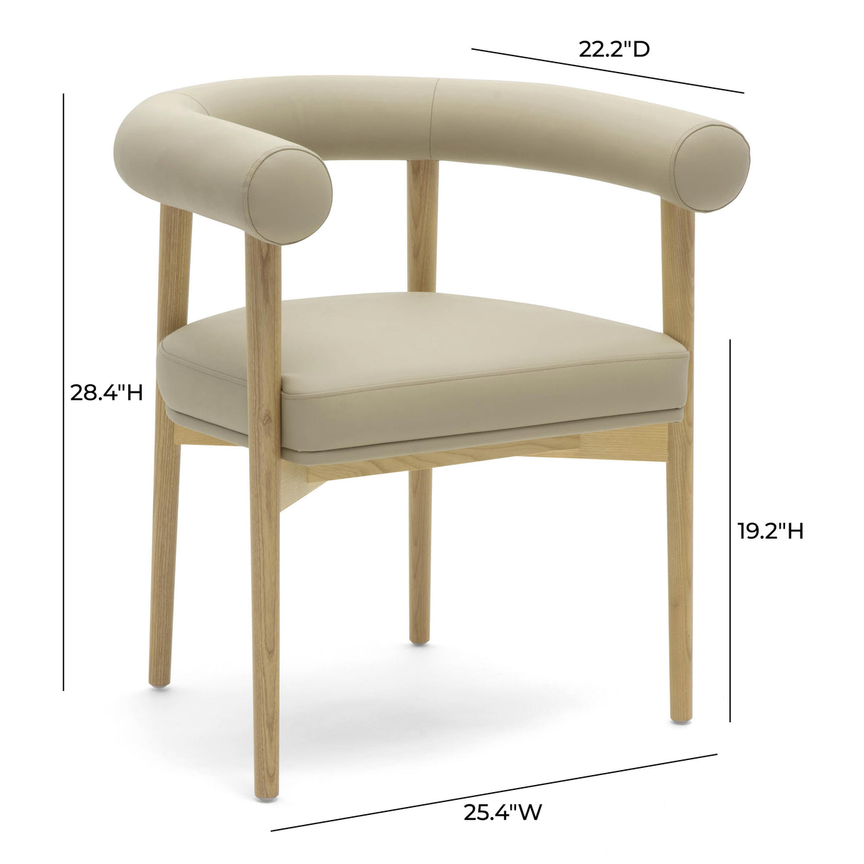 TOV Spara Taupe Vegan Leather Dining Chair