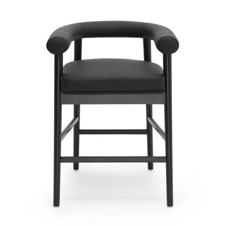 TOV Spara Black Vegan Leather Counter Stool