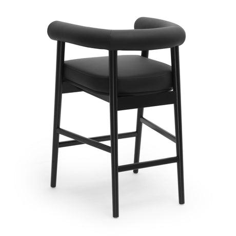 TOV Spara Black Vegan Leather Counter Stool