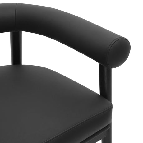 TOV Spara Black Vegan Leather Counter Stool