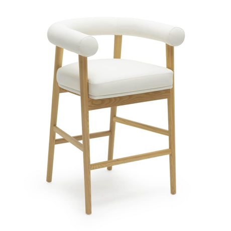 TOV Spara White Vegan Leather Counter Stool