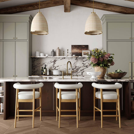 TOV Spara White Vegan Leather Counter Stool